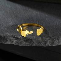 Bagues ouvertes ajustables Myshape en acier inoxydable pour femmes, motif écureuil et graines de melon, bijoux animaux 2025, cadeau d'anniversaire