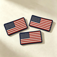 Écussons personnalisés en PVC souple, logo 3D, drapeau rectangulaire, drapeaux américains, étiquettes pour jeans, chapeaux, accessoires de vêtements à coudre, vente en gros OEM
