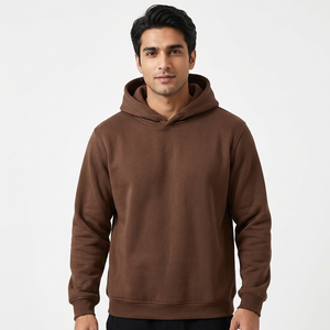 Sudadera con capucha para hombre de 400g, algodón y forro polar grueso, unisex, holgada, de color sólido. - Product Image 1
