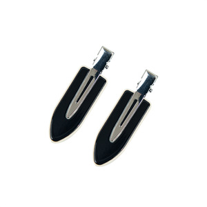 Pince à cheveux double couche en acétate noir et blanc, sans couture, pour franges, pour femme, usage quotidien, été 2024 - Product Image 2