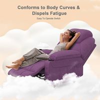 Fauteuil inclinable massant électrique surdimensionné violet pour adultes, mobilier de salon, avec fonction de levage et design extensible