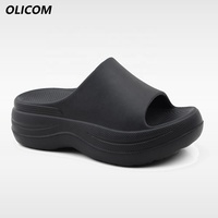 Sandales compensées OLICOM personnalisées avec logo pour femme, en EVA, légères, mignonnes, à enfiler, pour le quotidien, la marche en extérieur, pantoufles souples