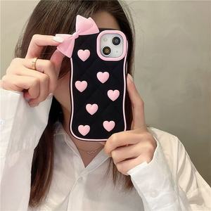 Cover Protettiva Antiurto per iPhone 8 XS 11, Stile Ragazza Cartoon Carina 3D Stereoscopica in Silicone Rosa con Fiocco, dalla Fabbrica BAILI - Product Image 2
