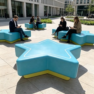 Banc de patio en forme d'étoile, siège extérieur, banc lounge étoilé, banc commercial pour l'extérieur, couleur personnalisée - Product Image 1