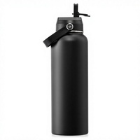 Bouteille d'eau isotherme à triple paroi de 40 oz avec bec verseur, isolation thermique, anti-fuite, anti-poussière, avec couvercles à paille