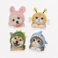 Pegatinas personalizadas 3D troqueladas para mascotas, de vinilo impermeable con acabado mate o brillante, etiquetas personalizadas de animales para embalaje