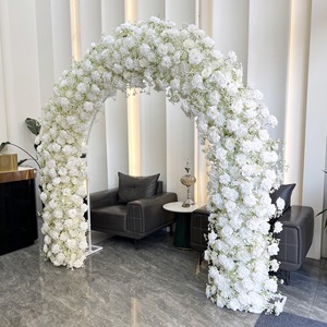 Arche de fleurs artificielles en soie blanches européennes mélangées pour mariages, Noël et événements du Nouvel An - Product Image 4