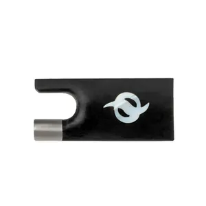 Rana <span class=keywords><strong>de</strong></span> arco <span class=keywords><strong>de</strong></span> violín <span class=keywords><strong>de</strong></span> madera <span class=keywords><strong>de</strong></span> ébano auténtica - Montada con níquel-plata, compatible con tamaños 4/4 y 3/4 - Perfecta para proyectos <span class=keywords><strong>de</strong></span> restauración <span class=keywords><strong>de</strong></span> violines - Product Image 1