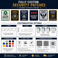Écussons de sécurité personnalisés brodés, thermocollants ou à coudre, avec fermeture auto-agrippante, pour uniformes de services de sécurité