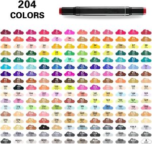 Inthetrend 60 <b>Colors</b> Bright Permanent Alcohol Paint Art Markers Dual Tip Set for Adults Drawing Sketching Advertising - Product Image 3