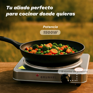 เตาไฟฟ้ากรุนเคล 1500W สแตนเลสสตีล พื้นผิวทำอาหาร 5 ระดับพลังงาน - Product Image 2