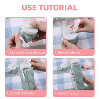 Bouteille d'eau pliable en silicone de qualité alimentaire avec logo personnalisé, motif camouflage, 620 ml, gourde de sport créative, idéale pour les voyages, la randonnée, portable