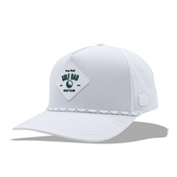 Gorra de Golf Deportiva Impermeable de 5 Paneles con Parches de Goma Personalizados, Diseño de Cuerda Estampada, Visera Curva para Hombre y Mujer, Cuatro Estaciones
