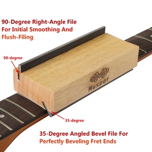 Muspor Lime à Niveaux de Frettes 2-en-1 pour <span class=keywords><strong>Guitare</strong></span>, Lime à Couronne de Frettes Double Usage Angulaire 35/90 (avec Rayon), en Bois d'Olivier et Acier au Carbone - Product Image 2