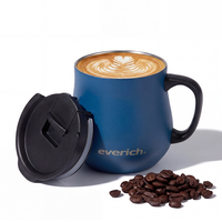 Mug à café isotherme en acier inoxydable Everich Eco-Friendly ODM 300 ml avec couvercle à poussoir et poignée pour café, thé et bureau
