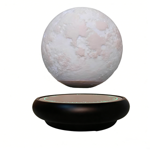 HCNT Speaker Night <b>Light</b> Magnetic Levitating Moon Lamp 16 Colors Gradient Base 3 Colors Touch Control 360° Rotation - Product Image 1