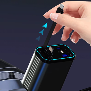 Cargador de coche de carga rápida 4 en 1 pantalla <span class=keywords><strong>digital</strong></span> LED retráctil con 2 cables tipo C PD adaptador rápido para <span class=keywords><strong>IPhone</strong></span> - Product Image 1