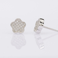 925er Sterling Silber Blumen-Ohrringe mit Zirkonia – Einzigartiger Schmuck