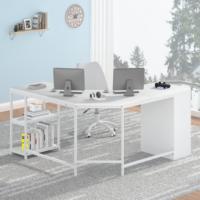 Bureau d'angle moderne en chêne blanc Tiroirs en bois de haute qualité Nouveau mobilier de bureau pour villa Bureau de table ordinateur poste de travail