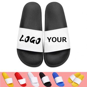 Sandales et claquettes unisexes en PVC noir uni pour hommes, avec impression personnalisée de logo et motif - Product Image 2