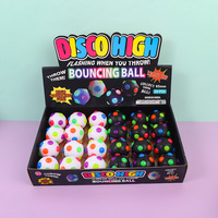 Balle rebondissante promotionnelle LED multicolore en TPR phosphorescente de 6,5 cm pour soulager le stress, jouet à mâcher pour enfants et jouet à mâcher pour chien
