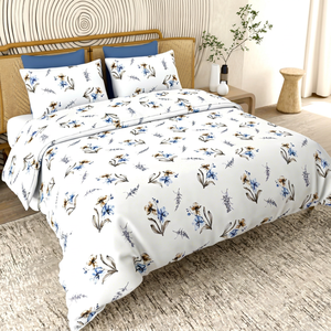 High Quality 90gsm 100% Cotton Bed Sheet Fabric Reactive Printing Home Use Floral Bedding Set Reactive Printing Floral Fabric - Product Image 1