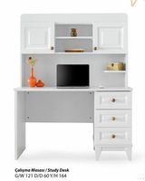 Bureau d'étude en bois ALVIS pour enfants avec porte à panneaux et boutons, table d'étude pour enfants