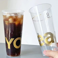 Gobelet jetable en plastique PP personnalisé 90-700ml haute transparence pour boissons, thé au lait, café, boissons froides