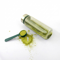 Bouteille d'eau de sport en plastique 12OZ/13OZ/16OZ avec couvercle en acier inoxydable et cuillère, idéale pour jus, lait et protéines en poudre
