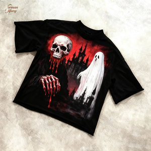 OEM Tùy Chỉnh Mô Hình Dtg In Logo Retro Axit Rửa Hai Lớp 100% Cotton Ngắn Tay Áo Người Đàn Ông Của T-Shirt - Product Image 1