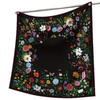 Nouvelles écharpes carrées d'été légères et respirantes en polyester sergé de haute qualité 90*90CM, motif floral fantaisie, pour femmes musulmanes