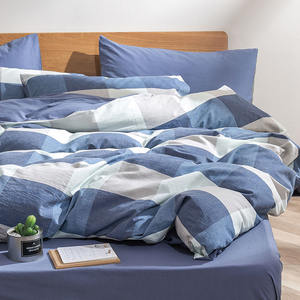 Parure de lit en coton hypoallergénique à motif géométrique, style européen-américain, 300 fils/cm², pour lit King Size, avec taies d'oreiller et jupe de lit de mariage - Product Image 5