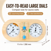 Termometer Higrometer Kayu 3 in 1 dengan Pengatur Waktu Pasir, Pengukur Suhu dan Kelembapan yang Dipasang di Dinding untuk Ruang Sauna