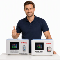 FWKJ SVC(TND) Régulateur de tension automatique monophasé CA 3 KVA en cuivre avec affichage LED, sortie 220V, protection contre les surtensions