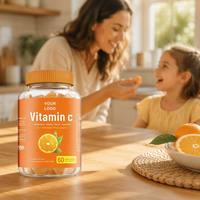 Bonbons gélifiés à la vitamine C et au sureau, faibles en sucre, pour adultes et enfants - Défense immunitaire 5-en-1, 200g, Marque privée OE