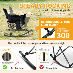 Deluxe thoải mái lười biếng Oxford vải nước nóng gấp thư giãn cắm trại <span class=keywords><strong>Rocking</strong></span> <span class=keywords><strong>Chair</strong></span> cho người lớn cho ngoài trời ăn uống công viên sử dụng - Product Image 4