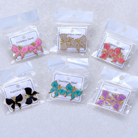 Boucles d'oreilles clous papillon en émail plaqué or 18 carats en acier inoxydable pour femme, bijoux fantaisie géométriques irréguliers haut de gamme, vente en gros, cadeau