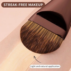 Ensemble de pinceaux de maquillage pour le visage, 6 pièces, étiquette privée personnalisée, manche brun, outils de beauté professionnels, pinceaux pour fond de teint et anticernes - Product Image 3