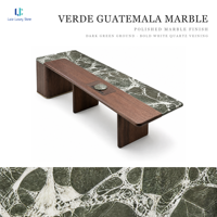 Table basse Luca Marble Verde Alpi |   Marbre naturel pour hôtel, salon de thé, villa, cour, club-house, salon, ODM OEM