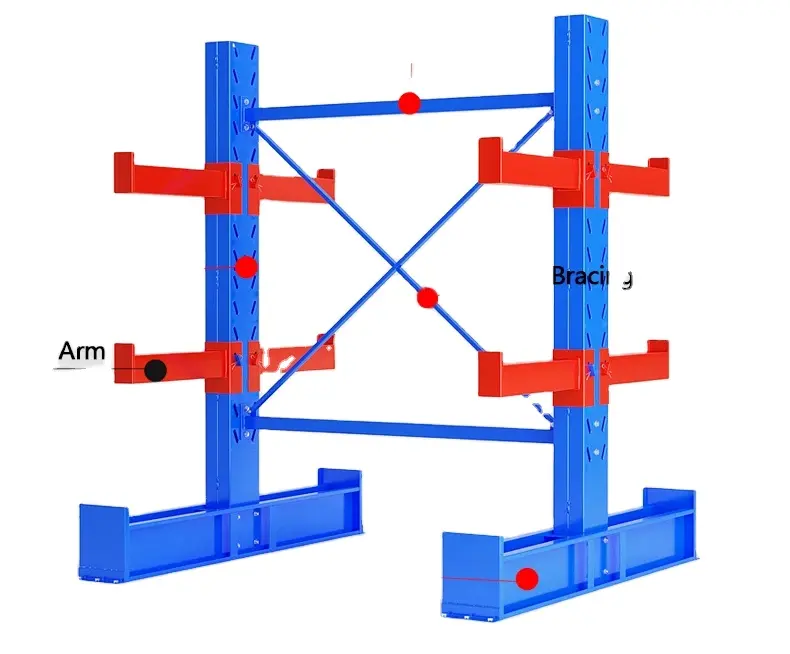 Powder Coating Material Heavy Duty Racks Warehouse Cantilever Racking Warehouse Rack