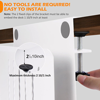 Support de rangement latéral pour bureau, plateau de gestion des câbles à fixation sans perçage, support pour ordinateur portable avec porte-stylo magnétique pour le bureau et la maison