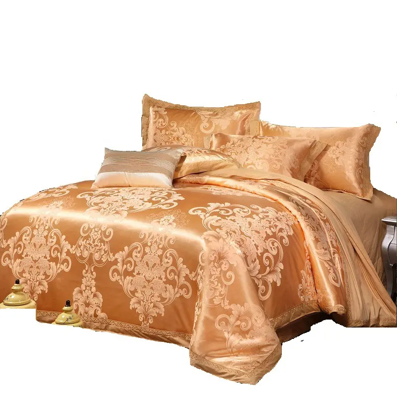 Duvet कवर बिस्तर सेट 4Pcs प्राचीन शाही शैली कस्टम 100% पॉलिएस्टर सुपर नरम रजाई बना हुआ बिस्तर कवर