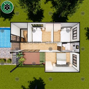 Casa Prefabricada de Contenedores de 2 Pisos con Revestimiento de Madera, Moderna Casa Modular con Terraza y Pérgola, Diseño Abierto - Product Image 6