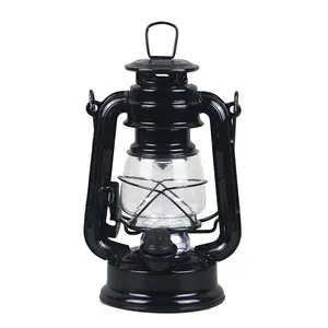 Outdoor Indoor Camping Lighting Black Metal Hanging Dimmer Switch Warm White Battery Operated LED Vintage Lamps and Lanterns