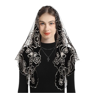 <span class=keywords><strong>Voile</strong></span> de cérémonie catholique en dentelle espagnole brodée, motif croix <span class=keywords><strong>triangulaire</strong></span>, <span class=keywords><strong>voile</strong></span> de cérémonie en dentelle - Product Image 3