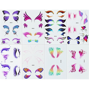 Adesivi per tatuaggi sulle occhiaie Tiebeauty K8135, design a farfalla colorato e impermeabile, per il trucco del viso e l'uso sul palco - Product Image 2