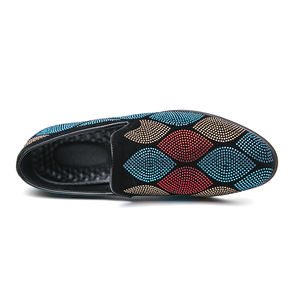 Kleurrijk Bovenste Glanzend Strass Modeontwerp 38-46 Formele Stijlvolle Heren Casual Loafer Schoenen - Product Image 6