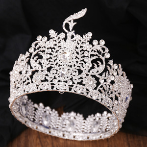 BELLEWORLD luxe complet rond strass coronas y diadèmes 5 couleurs bonne qualité diadèmes et couronnes mariage diadème couronne nuptiale - Product Image 4