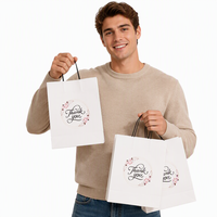 Sacs en papier kraft personnalisés, écologiques, biodégradables, de qualité alimentaire, recyclables, avec poignées à cordon, pour restaurant, bougies