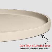 Tapis d'alimentation pour animaux de compagnie en silicone, imperméable, ovale, avec rebord surélevé pour chiens et chats, protection du sol pour les baveurs